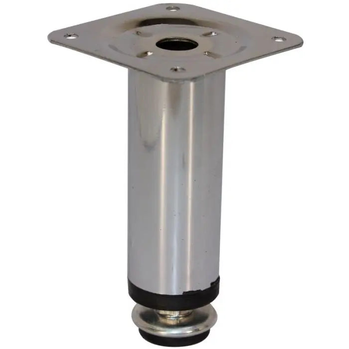 Round Tube Leg, Adjustable, H150mm x 30mm, Chrome Plated