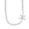 19"+2" Lacquered Mother of Pearl and CZ Daisy Necklace