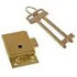 Cupboard Lock, 2 Lever, Brass Plated