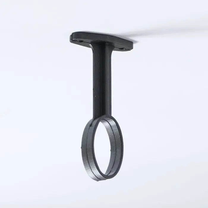 Rail Center Support, Oval, Plastic, Black, 19mm