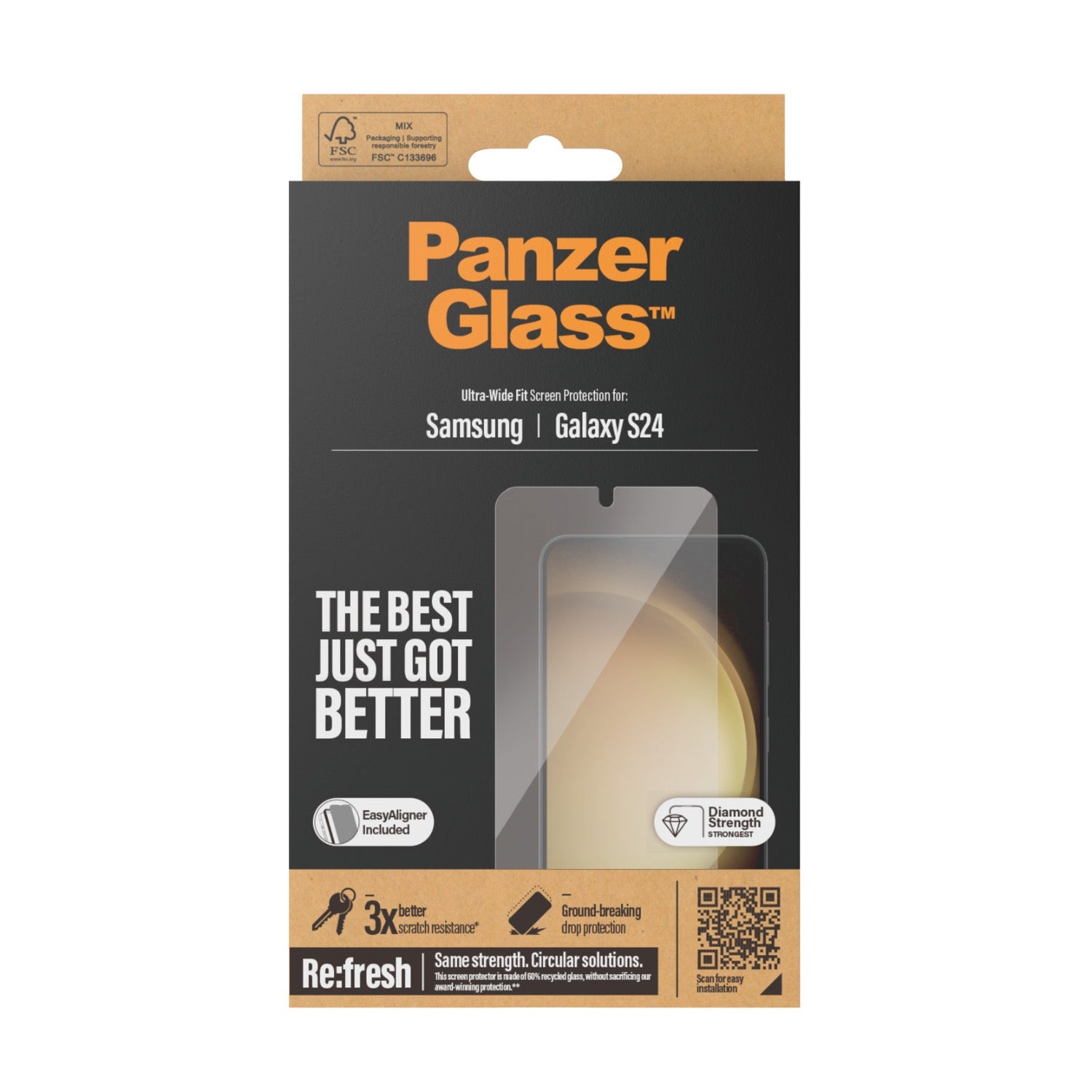 PanzerGlass Screen Protector Ultra Wide Fit With Easyaligner - Samsung Galaxy S24