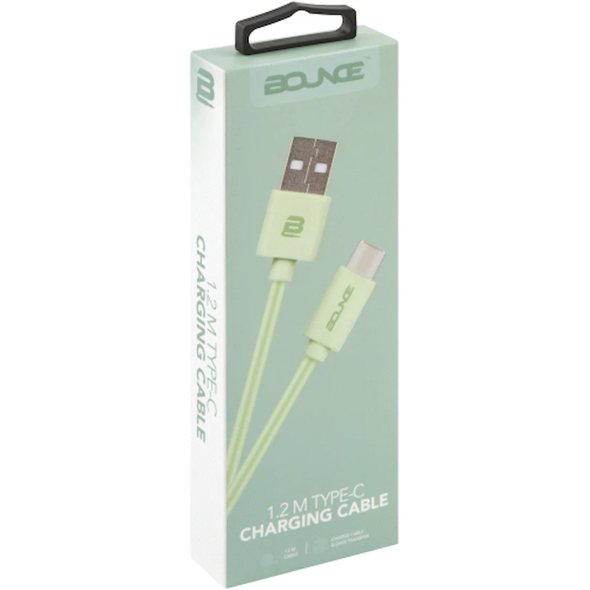Bounce Bounce Cord series 2m USB toType C cable - Green