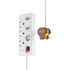 Ellies 6 way High Surge Multiplug 0.5M - WT