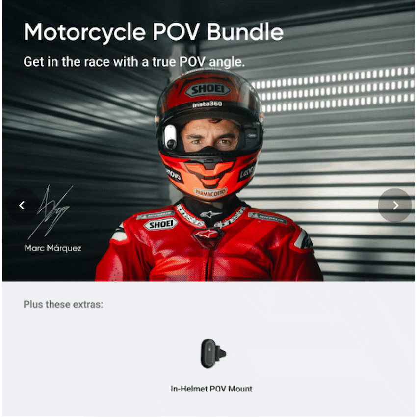 Insta360 GO 3S Motorcycle In-Helmet POV Bundle 128Gig