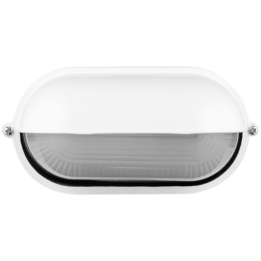 Ellies Ellies Arc Series - AC Oval Bulkhead - Aluminium  + Glass - E27 Base -WT