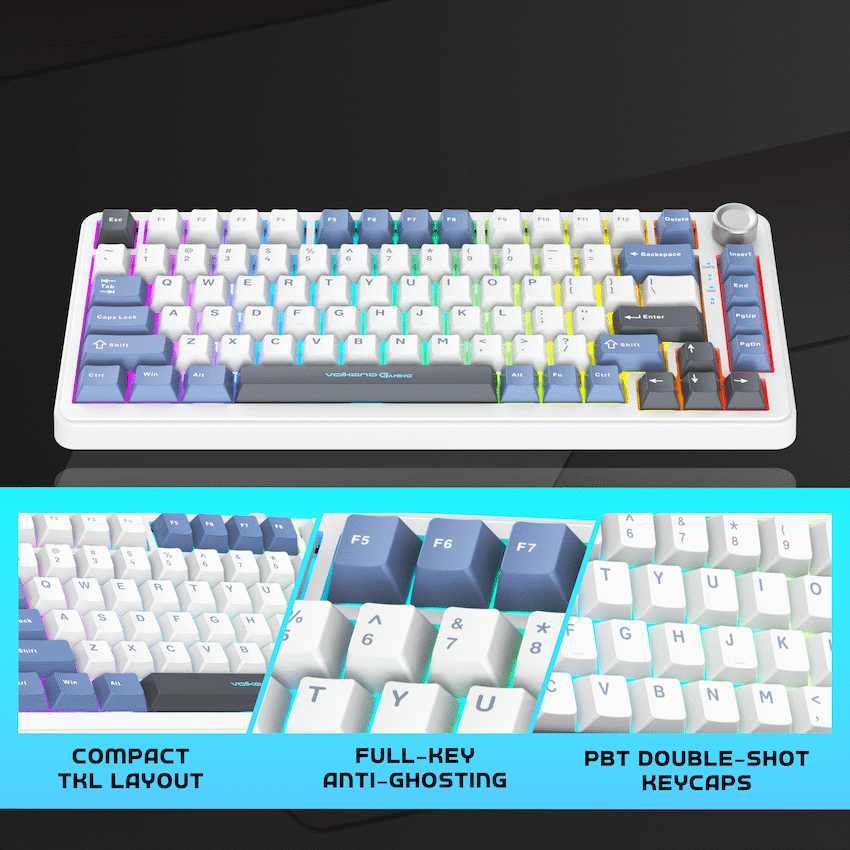 Volkano Gaming Volkano Gaming Phantom X2  TKL Mechanical Tri-Mode Wireless Keyboard