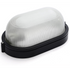 Ellies Illume Series - AC Oval Bulkhead - Aluminium + Glass - E27 Base - BK