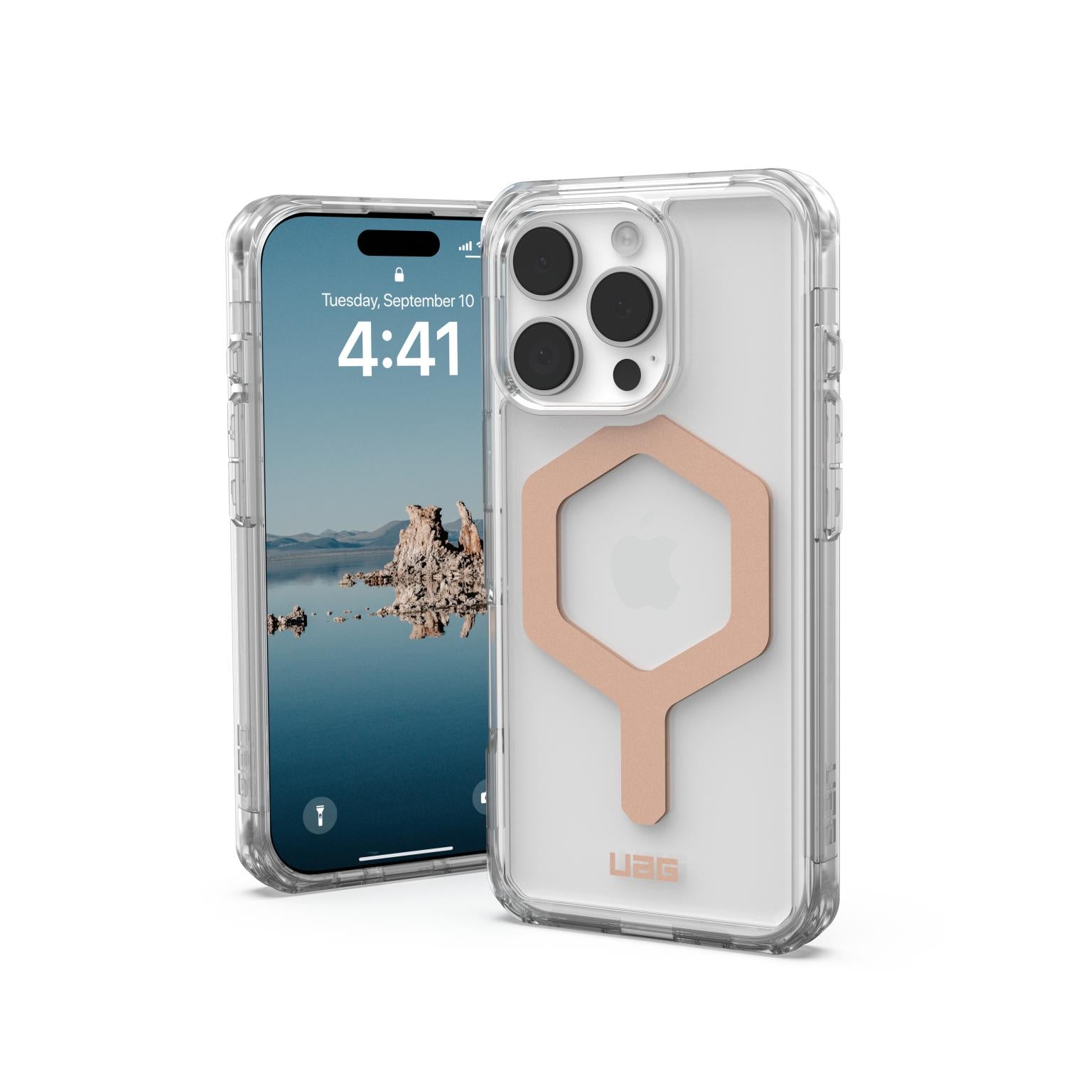 UAG Plyo Magsafe Case - Apple iPhone 16 Pro - Ice & Rose Gold