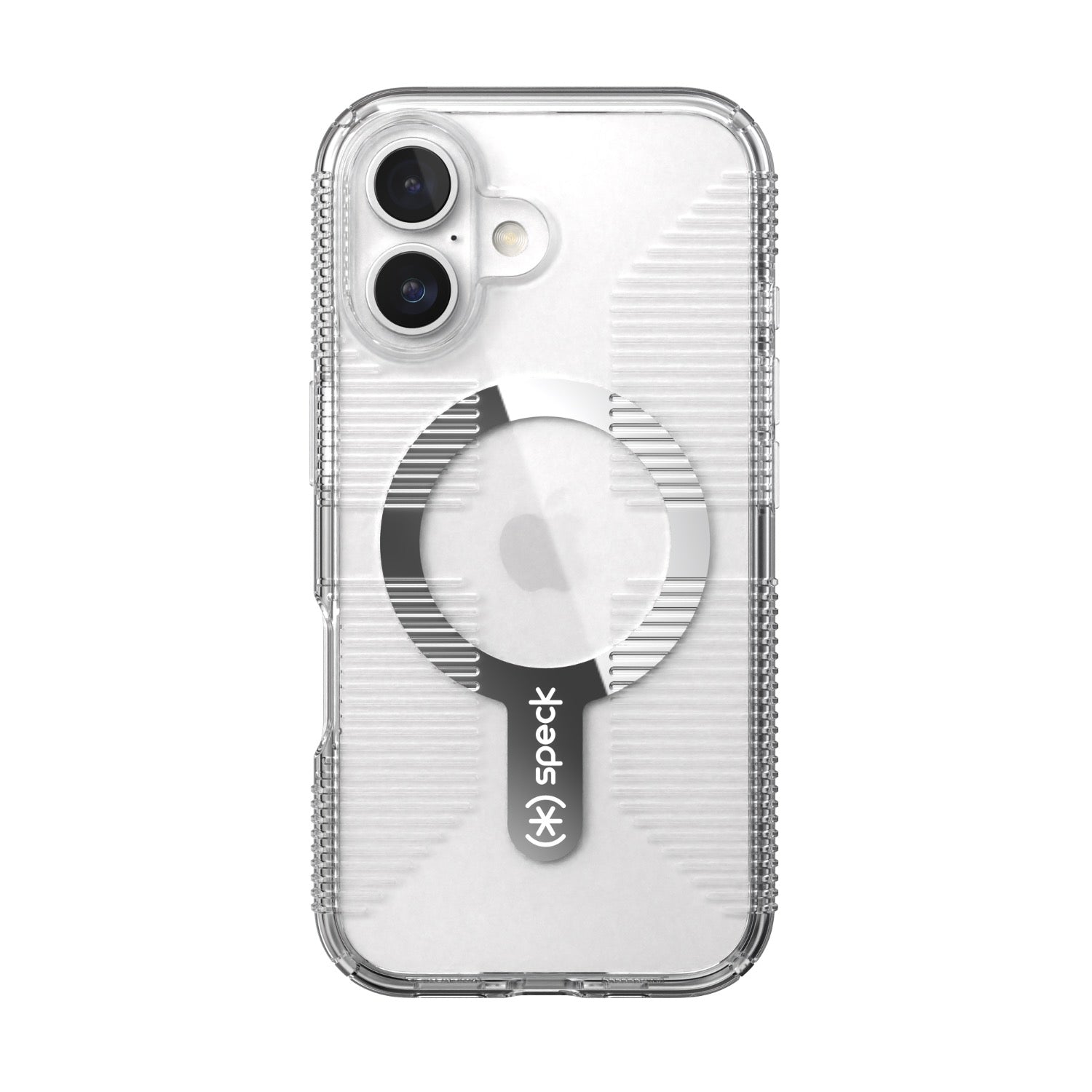 Speck Gemshell Grip MagSafe Case - Apple iPhone 16 - Clear & Chrome