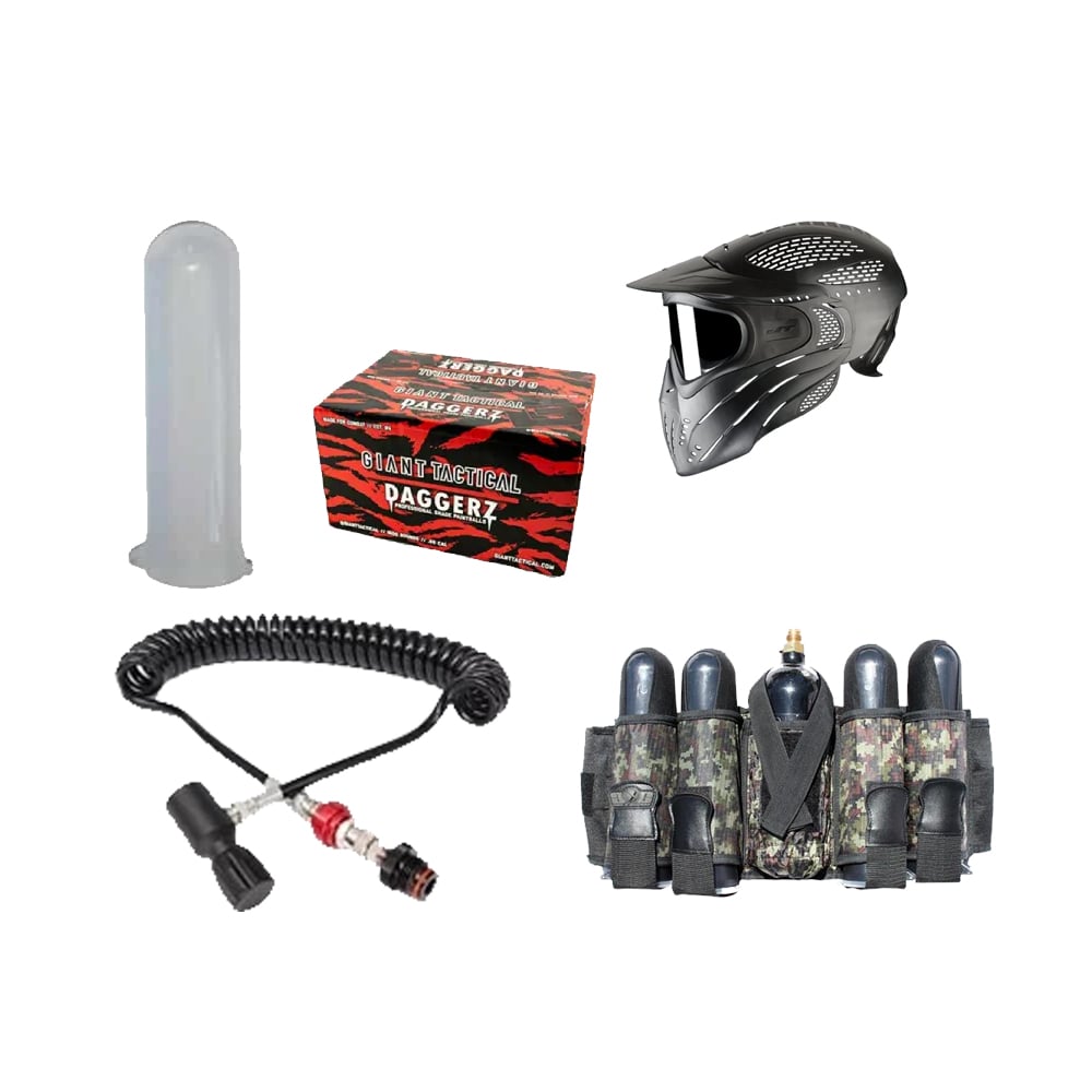 JT Premise Head-Shield Goggle Black – Clear Lens Paintball Combo