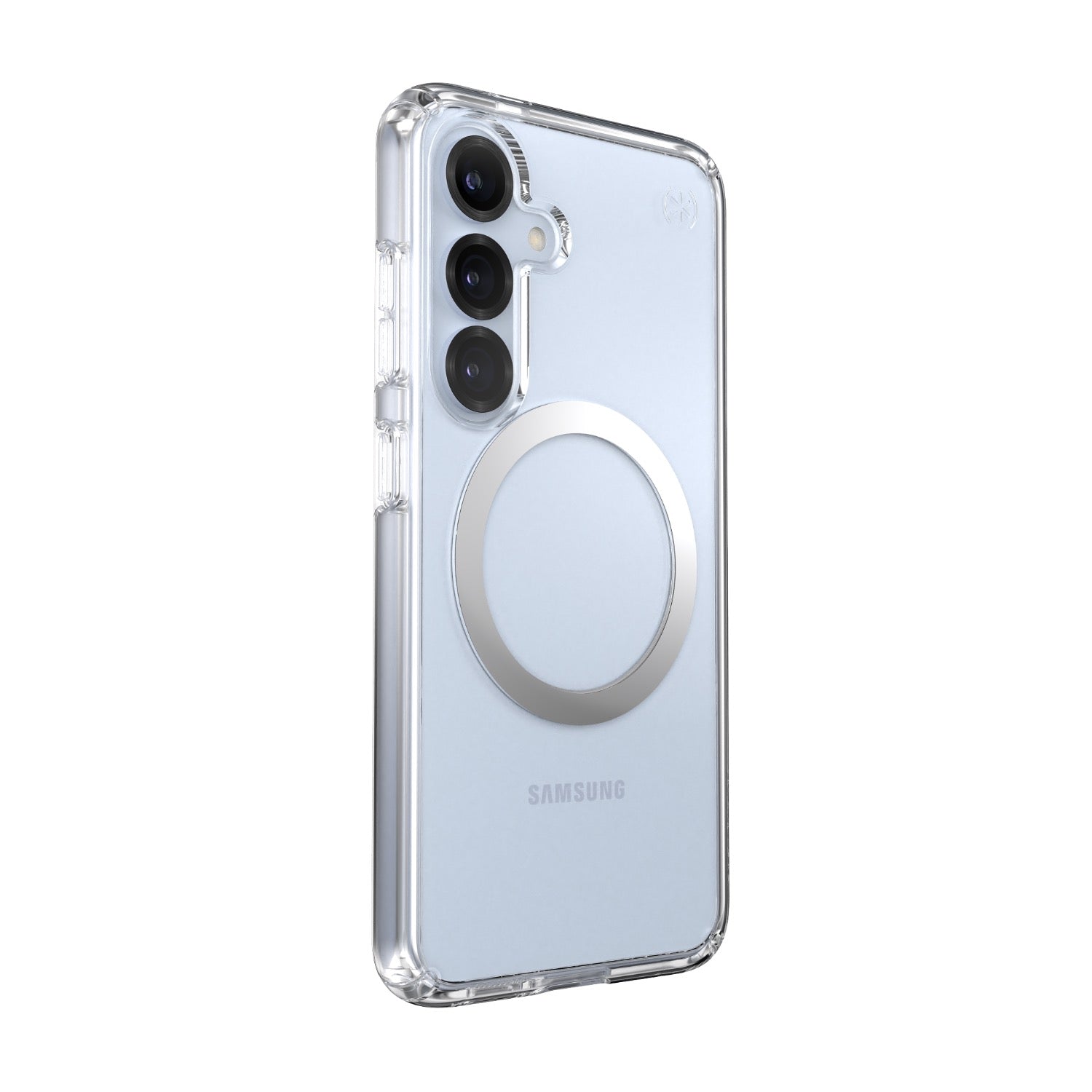 Speck Presidio Perfect Clear Magnet Case - Samsung Galaxy S25 - Clear & Chrome