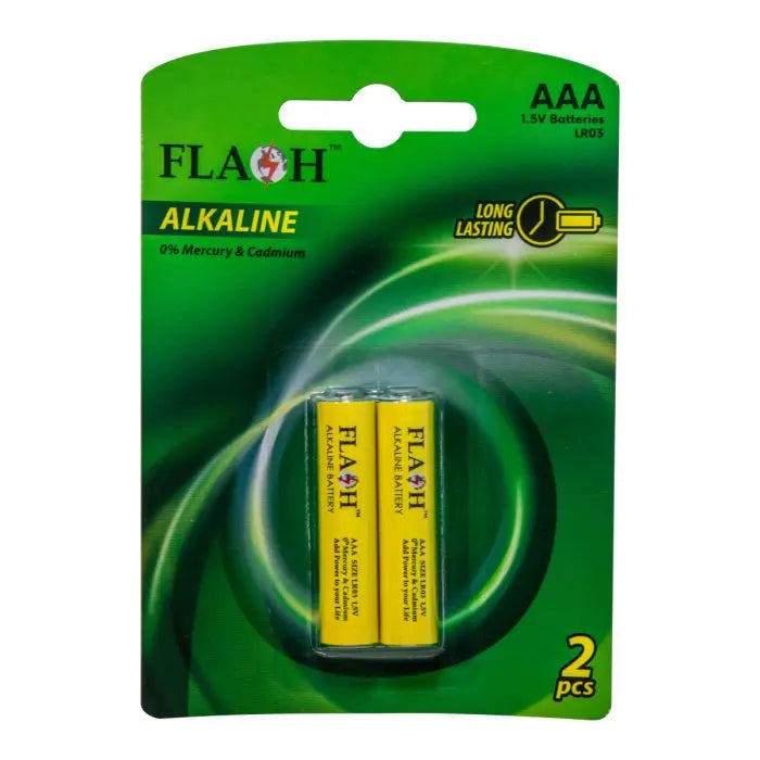 Flash Alkaline Batteries, AAA, 2 Pieces