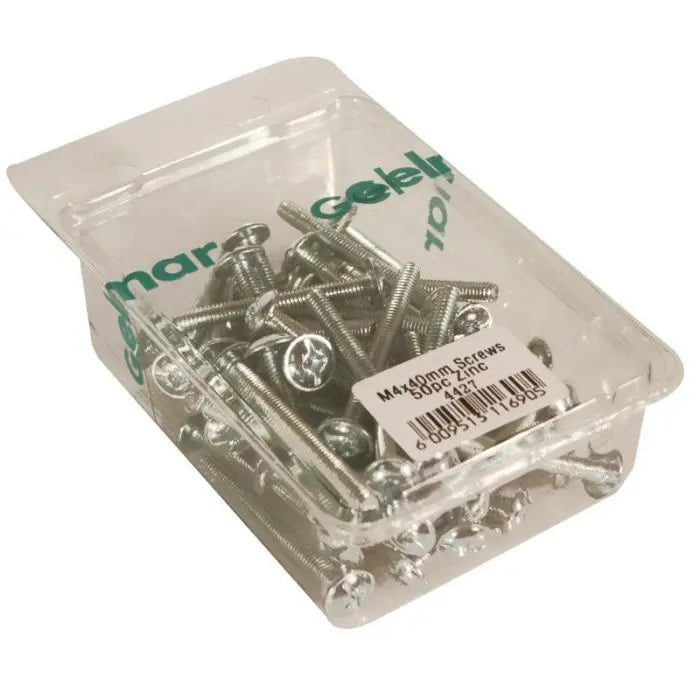 Machine Screws, M4 x 40mm, 50 Pieces