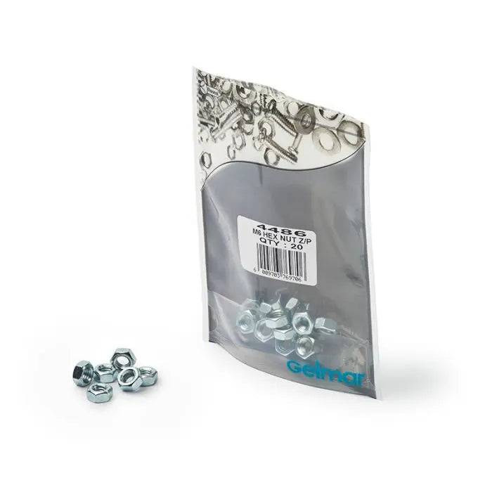 Hex Nuts, High Tensile, M6 x 10mm, 20 Pieces