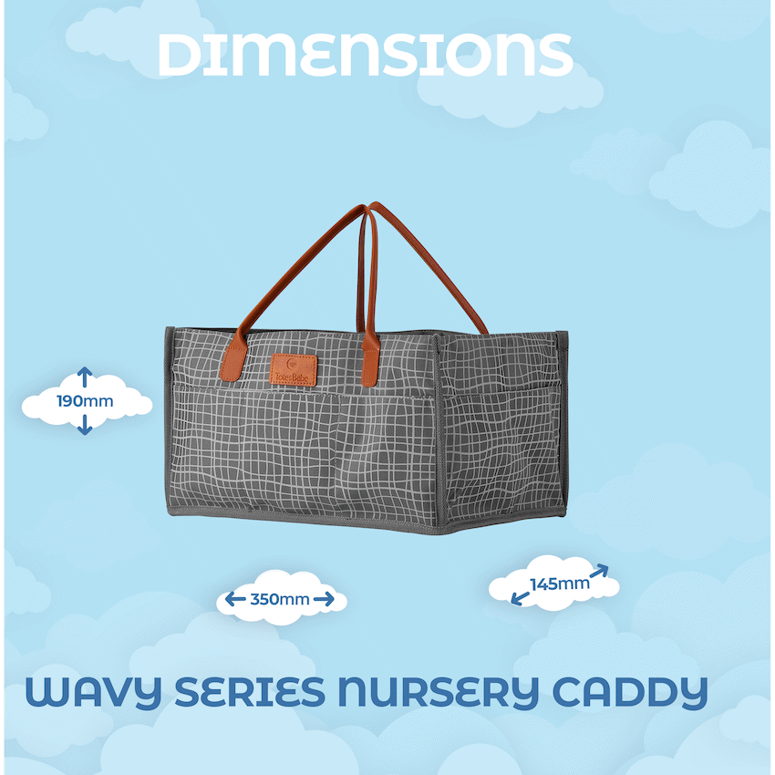 Totes Babe Bags Totes Babe Wavy Series Nursery Caddy Grey