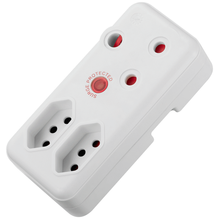 Switched 3-Way Medium Surge Adaptor - White