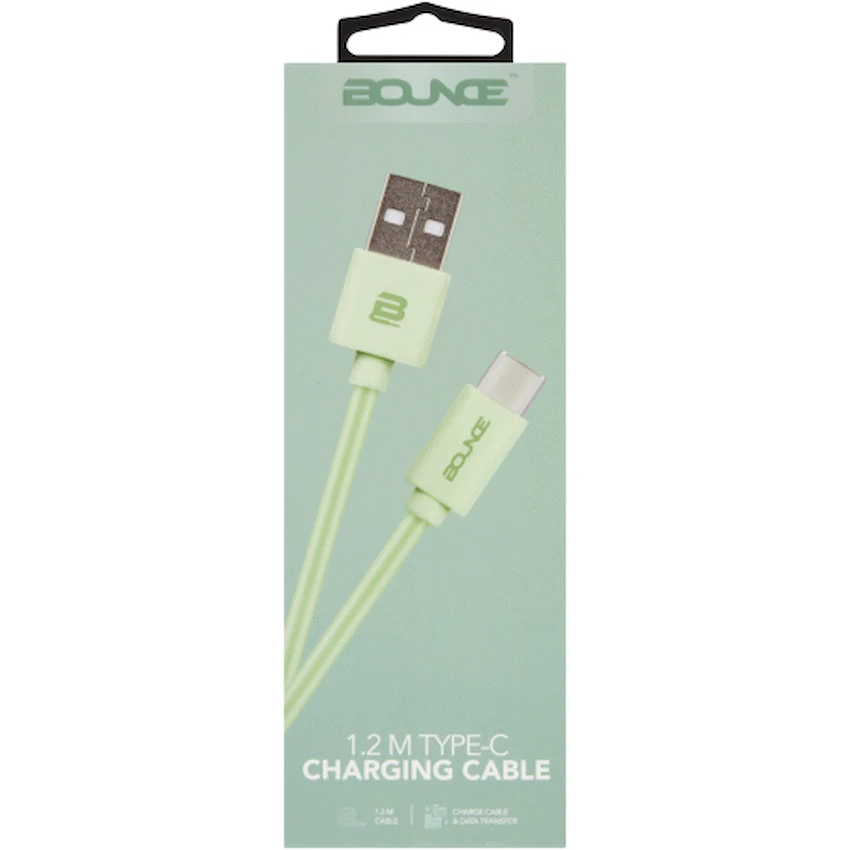 Bounce Bounce Cord series 2m USB toType C cable - Green