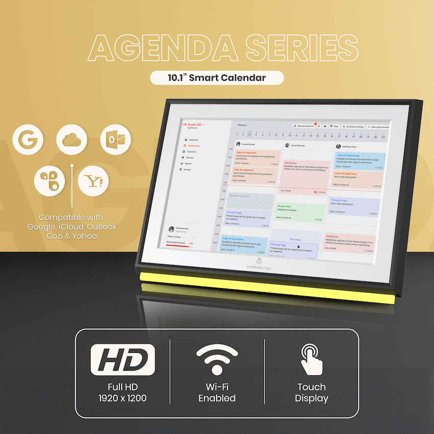 Volkano Volkano Agenda Series Smart Calendar and Digital Photo Frame  10" - Black
