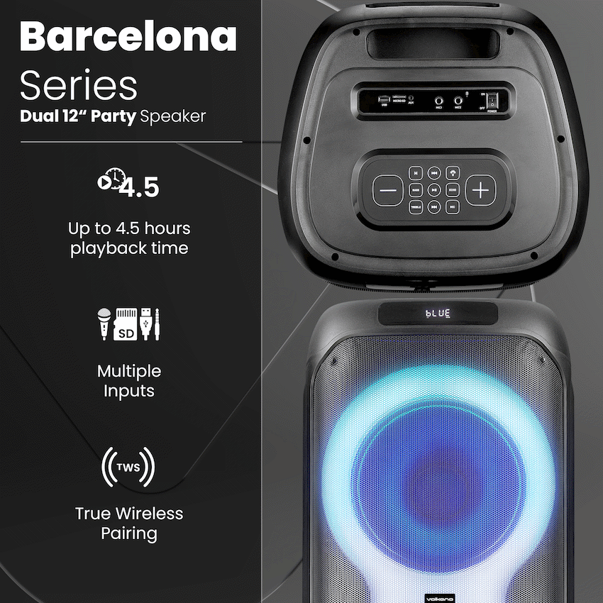 Volkano Barcelona Series Dual 12" Party Speaker
