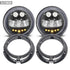 5.7 Inch Universal Jeep Style Star Design LED Headlights Plus Mounting Bracket (4-Piece)