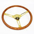 GripForge Luxury Woodgrain & Gold Spoke Steering Wheel – 380mm