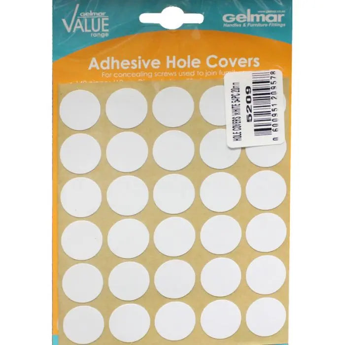 Hole Covers, Pure White, 20mm, 54 Pieces