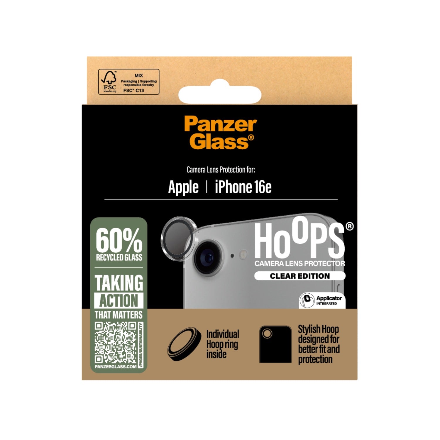 PanzerGlass Hoops - iPhone 17e/16e - Clear