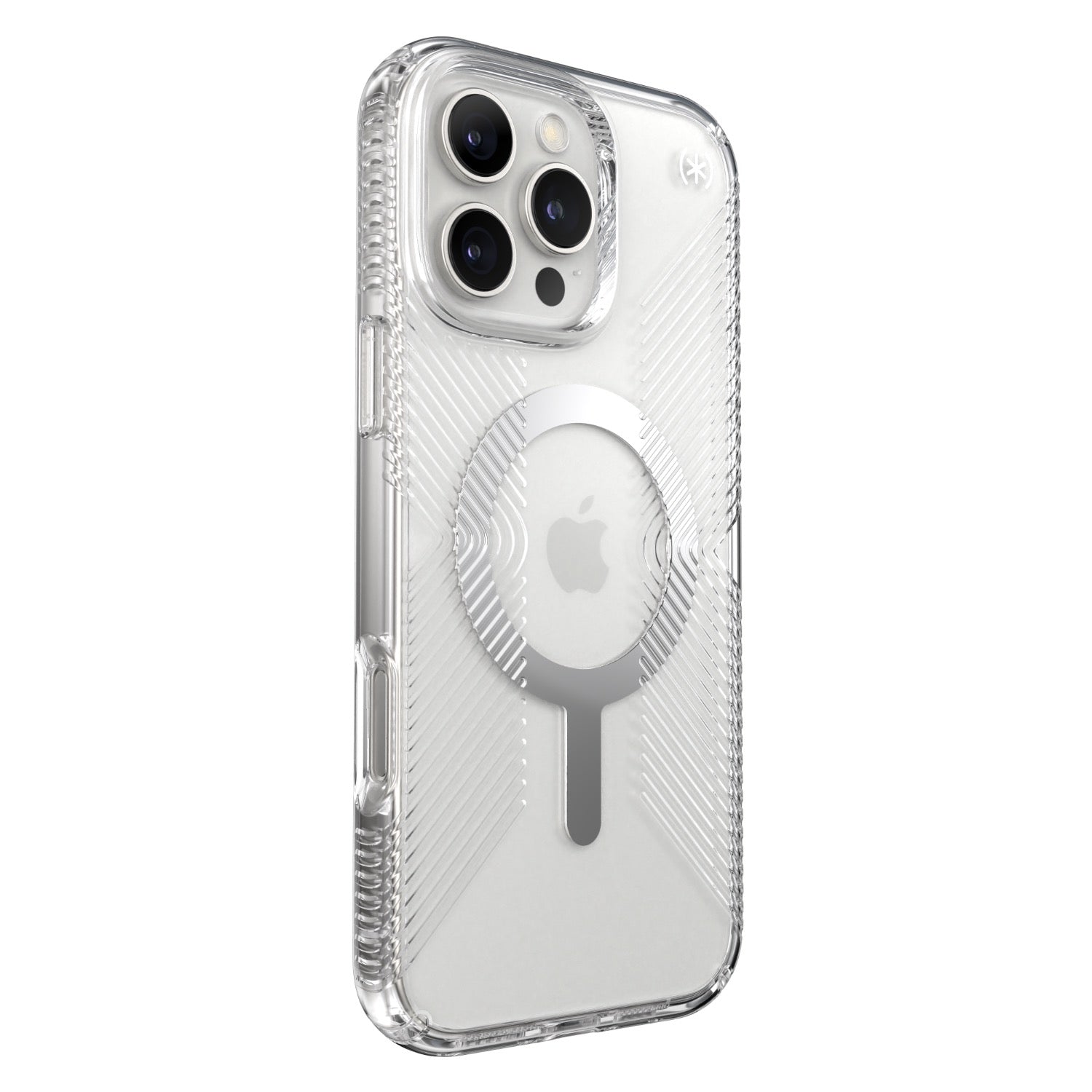 Speck Presidio Perfect Clear Grip MagSafe Case - Apple iPhone 16 Pro Max - Clear & Chrome