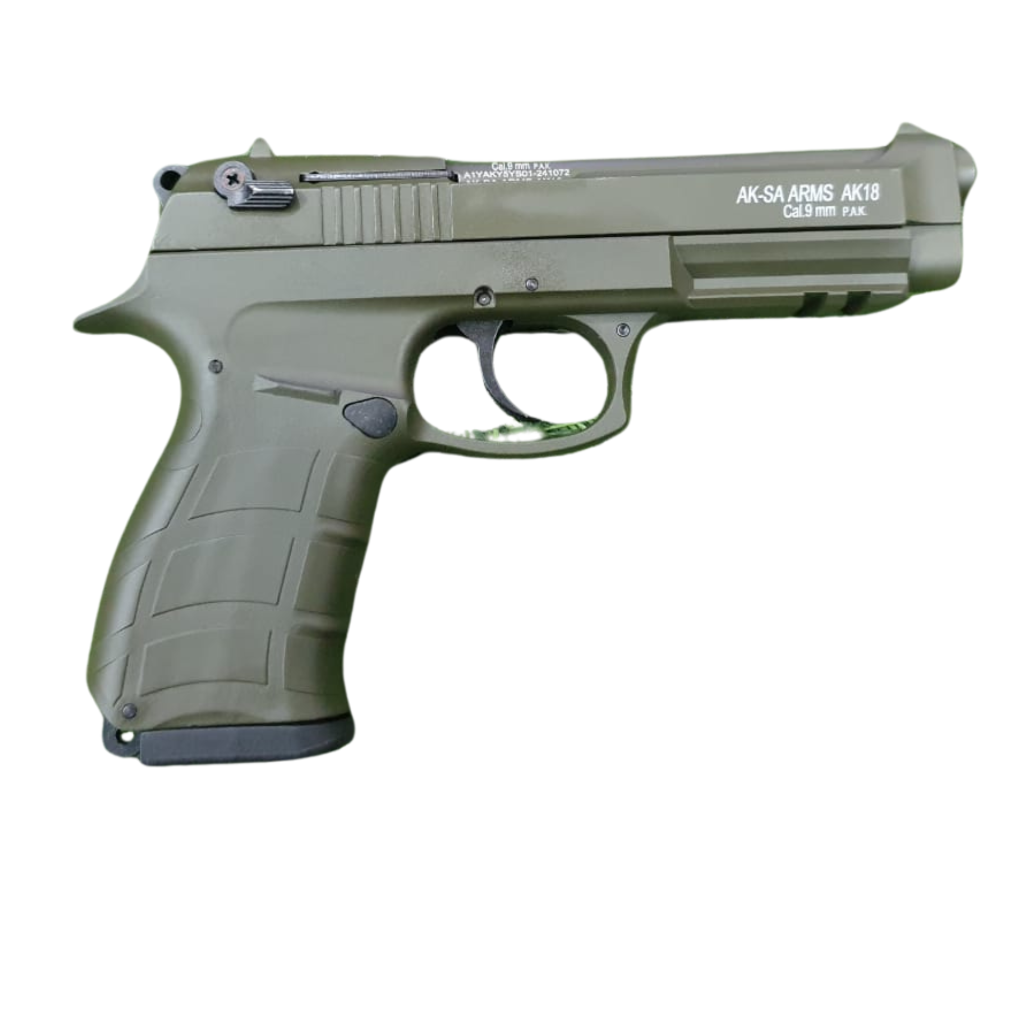 AKSA AK18-K11 Olive Green Blank/Pepper Gun (Semi Auto|14+1|9mm PAK)