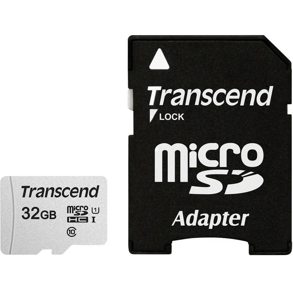TRANSCEND 300S 32GB MICRO SD UHS-1 U1 CLASS10 - READ 95MB/S - WRITE 45MB/S WITH ADAPTOR -TLC