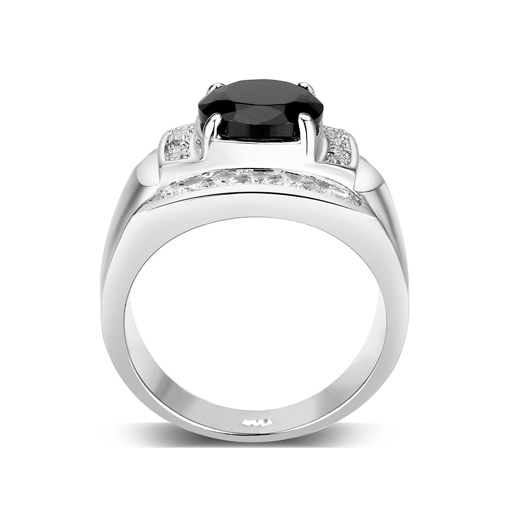 LO5S159- Sterling Silver   Ring with AAA Grade CZ   High Polished(No Plated)