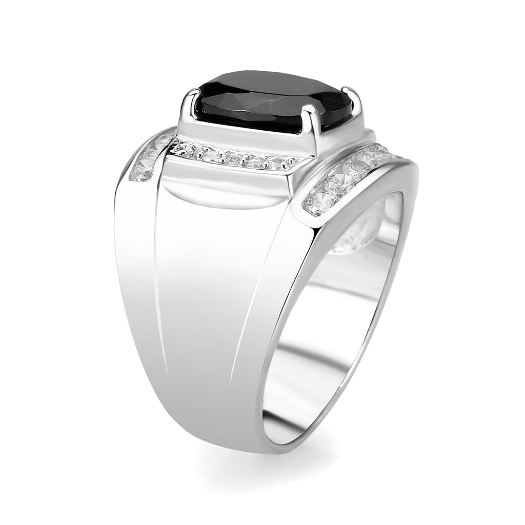 LO5S159- Sterling Silver   Ring with AAA Grade CZ   High Polished(No Plated)