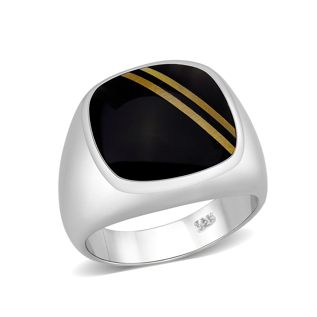 LO5S161- Sterling Silver   Ring with Epoxy   High Polished(No Plated)