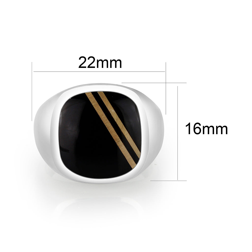 LO5S161- Sterling Silver   Ring with Epoxy   High Polished(No Plated)