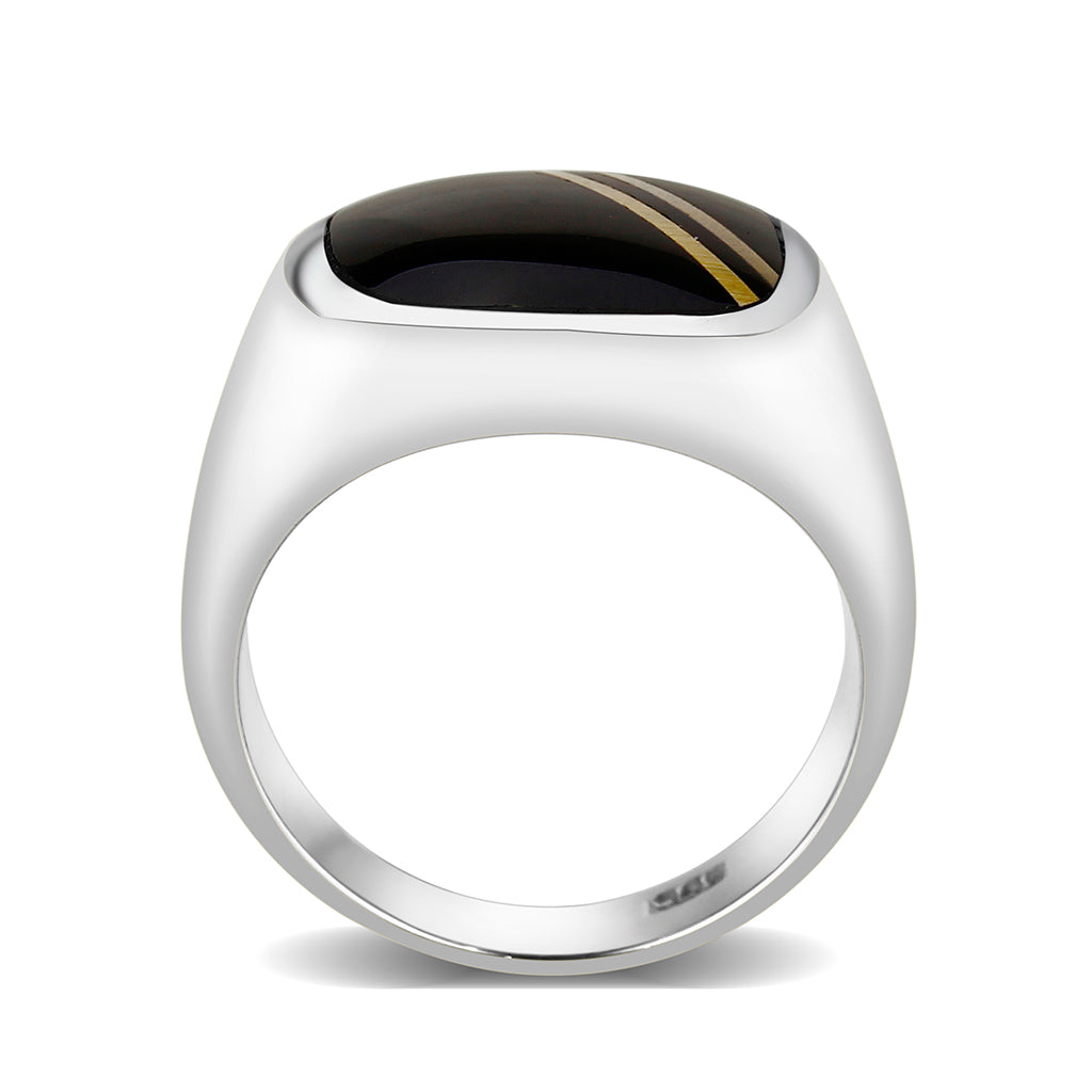 LO5S161- Sterling Silver   Ring with Epoxy   High Polished(No Plated)