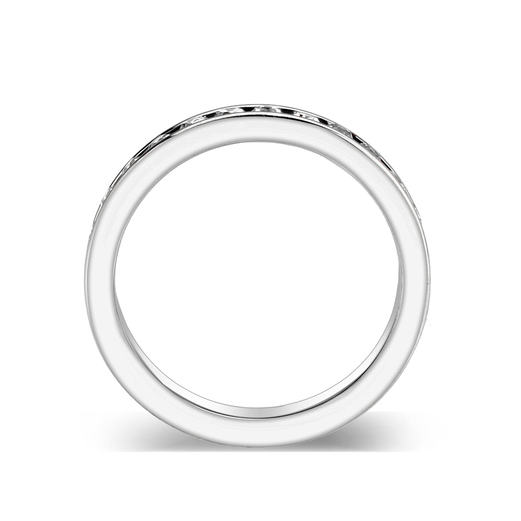 LO5S081- Sterling Silver Ring with CZ In Clear High Polished( NO Plating)