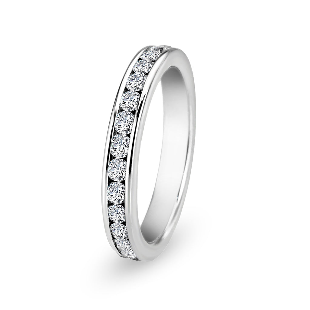 LO5S081- Sterling Silver Ring with CZ In Clear High Polished( NO Plating)
