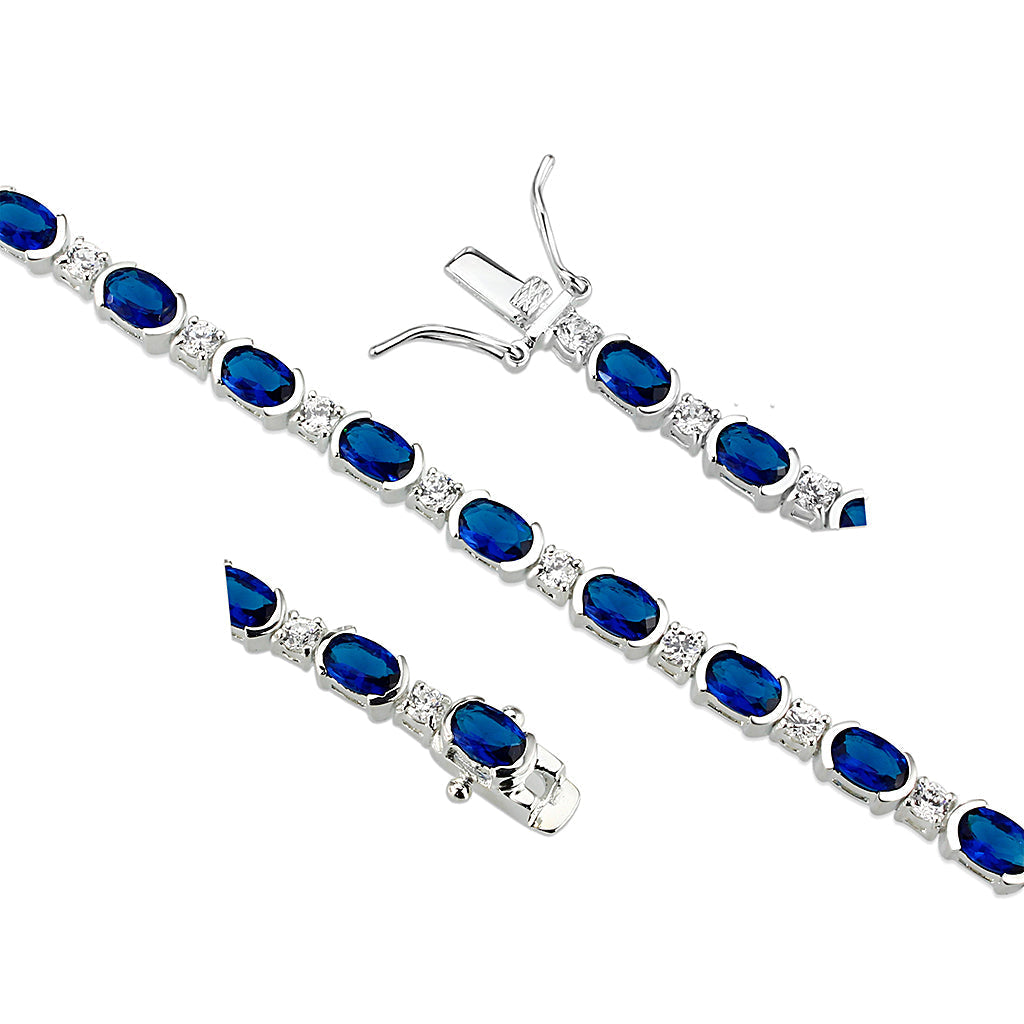 LO5S106 - Sterling Silver  Bracelet with AAA Grade CZ  in Montana-7"