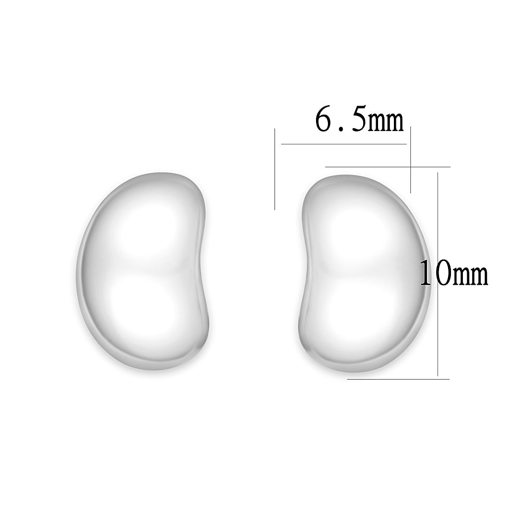 LO5S121 - Sterling Silver  Earrings With  High Polished ( No Plated)