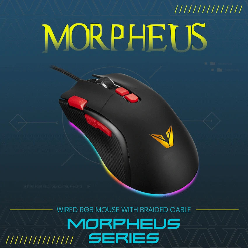 VX Gaming Morpheus Series Wired RGB Mouse with Braided Cable