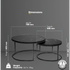 Everfurn Nile Nesting Coffee Table - Marble Black