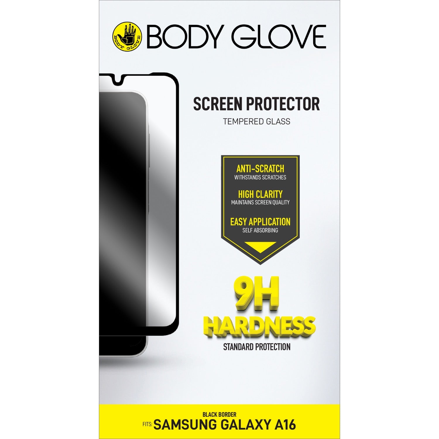 Body Glove Tempered Glass Screen Protector - Samsung Galaxy A17/A26/A16/VIVO V50 - Black Border