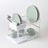 Dish Rack, 2 Tier, White/Stainless Steel
