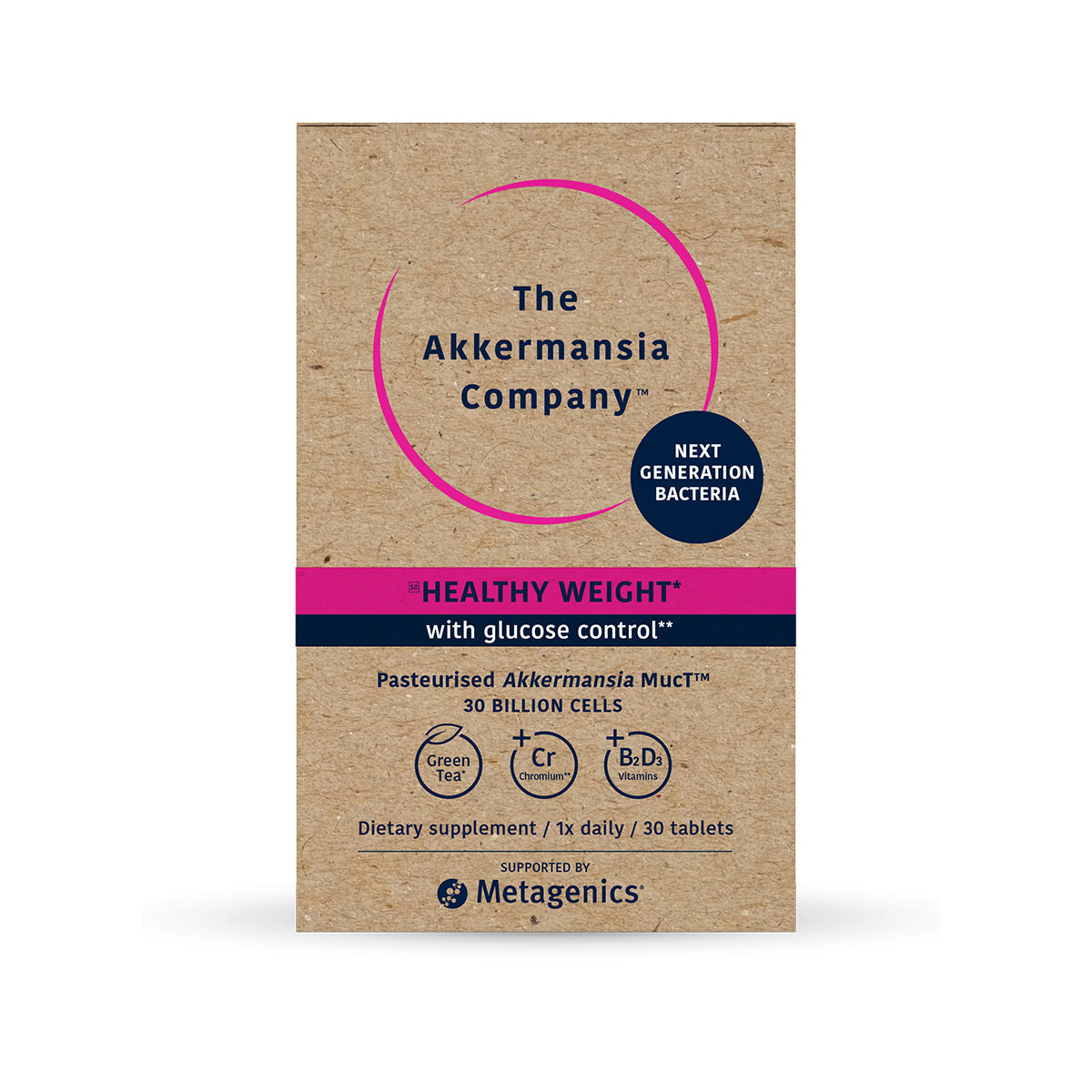 Metagenics Akkermansia Healthy Weight | Optimal Glucose Control | 30 Tablets