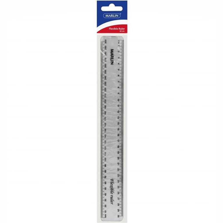 Marlin Flexible 30cm Ruler Clear
