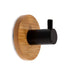 Wall Mount Hook, Black/Bamboo, 1 Hook