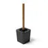 Toilet Brush Holder Set, Black, Bamboo