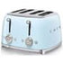 Smeg 4 Slice Pastel Blue 50's Retro Style Toaster - TSF03PBSA