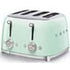 Smeg 4 Slice Pastel Green 50's Retro Style Toaster - TSF03PGSA