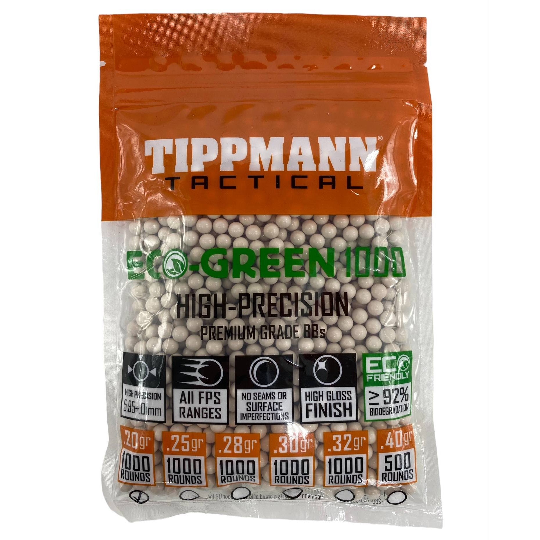 Tippmann 6mm Eco BBs .20g 1000ct White – 65549